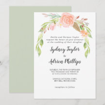 Spring Peony Formal Wedding Invitation
