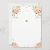 Spring Peony Gold Glitter Elegant Bridal Brunch Kaart (Achterkant)