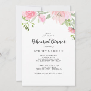 Spring Peony Rehearsal Dinner Invitation Kaart