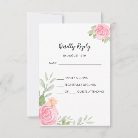 Spring Peony RSVP-kaart RSVP Kaartje (Voorkant)