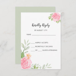 Spring Peony RSVP-kaart RSVP Kaartje