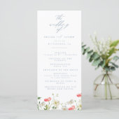 Spring Peony Waterverf huwelijksprogramma (Staand voorkant)