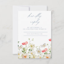 Spring Peony Waterverf Trouwantwoord RSVP-kaart