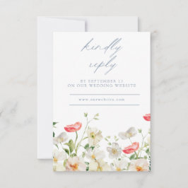 Spring Peony Waterverf Trouwantwoord RSVP-kaart RSVP Kaartje