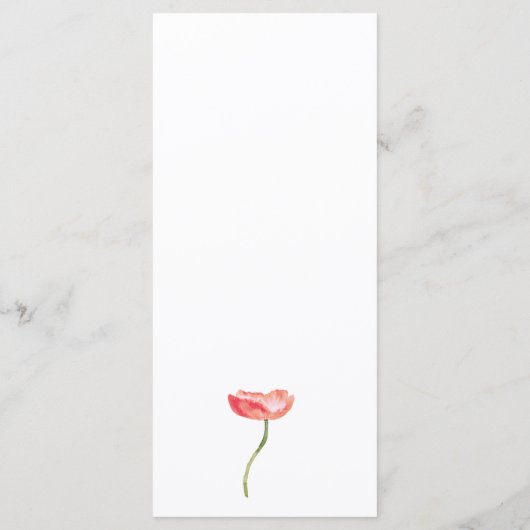 Spring Peony Waterverf Trouwmenu Menu (Achterkant)