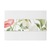 Spring Peony Waterverf Wedding Belly Band Uitnodigingen Wikkel (Achterkant Voorbeeld)