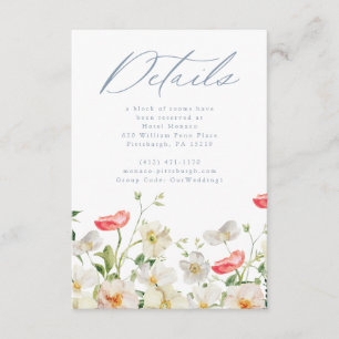 Spring Peony Waterverf Wedding Details Kaart