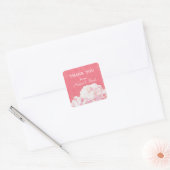 Spring Peony Wedding Bedankt voor je plezier Vierkante Sticker (Envelop)
