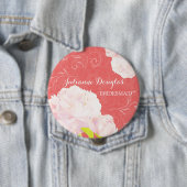 Spring Peony Wedding Bouquet Bridesmaids Ronde Button 4,0 Cm (In situ)