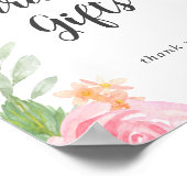 Spring Peony Wedding Cards and Gifts Sign Poster (Hoek)