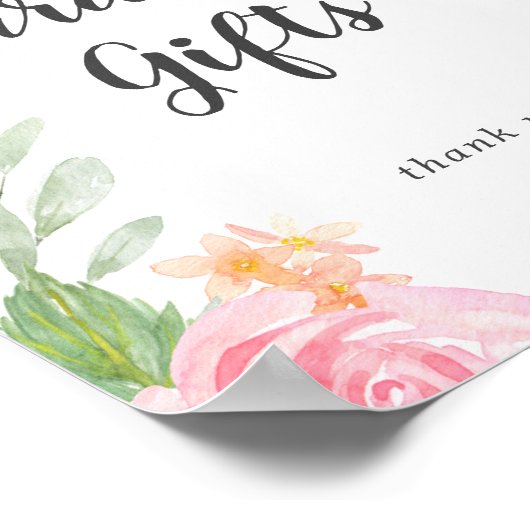 Spring Peony Wedding Cards and Gifts Sign Poster (Hoek)