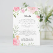 Spring Peony Wedding Details Enclosure Card Informatiekaartje (Staand voorkant)