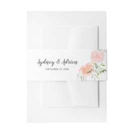 Spring Peony Wedding Invitation Belly Band Uitnodigingen Wikkel