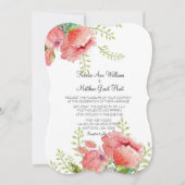 Spring Peony Wedding Invitation Kaart (Voorkant)