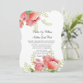 Spring Peony Wedding Invitation Kaart (Staand voorkant)