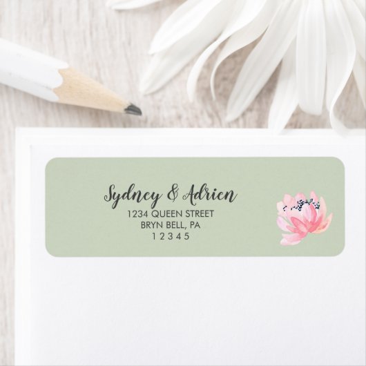 Spring Peony Wedding Invite Return Address L Label (Insitu)