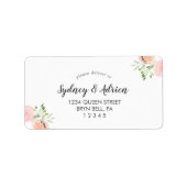 Spring Peony Wedding RSVP Adres Label (Voorkant)
