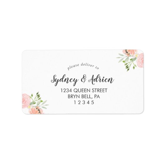 Spring Peony Wedding RSVP Adres Label (Voorkant)