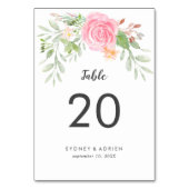 Spring Peony Wedding Table Numbers Kaart (Voorkant)
