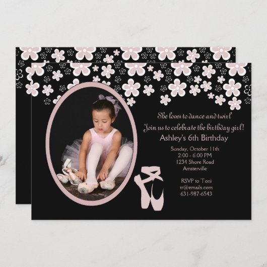 Spring Performance Photo Invitation Kaart (Voorkant / Achterkant)