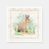 Spring Peter Rabbit Carrot Garden Waterverf Wood Servet (Voorkant)