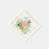 Spring Peter Rabbit Carrot Garden Waterverf Wood Servet (Hoek)