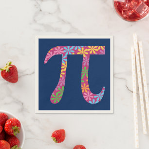 Spring Pi - Flowery Colorful Pi Day Paper Napkins Servetten
