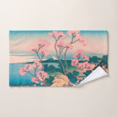 Spring Picnic onder Cherry Tree Flowers Mount Fuji Bad Handdoek (Handdoek)