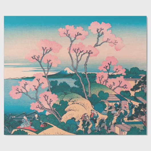 Spring Picnic onder Cherry Tree Flowers Mount Fuji Cadeaupapier (Vlak)