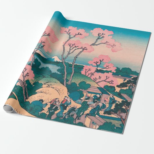 Spring Picnic onder Cherry Tree Flowers Mount Fuji Cadeaupapier (Uitgerold)