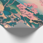 Spring Picnic onder Cherry Tree Flowers Mount Fuji Cadeaupapier (Hoek)