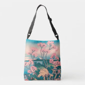 Spring Picnic onder Cherry Tree Flowers Mount Fuji Crossbody Tas (Achterkant)