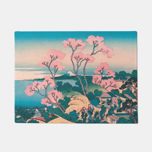 Spring Picnic onder Cherry Tree Flowers Mount Fuji Deurmat (Voorkant)
