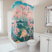 Spring Picnic onder Cherry Tree Flowers Mount Fuji Douchegordijn (In situ)