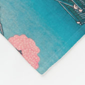 Spring Picnic onder Cherry Tree Flowers Mount Fuji Fleece Deken (Hoek)