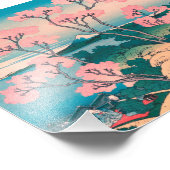 Spring Picnic onder Cherry Tree Flowers Mount Fuji Foto Afdruk (Hoek)