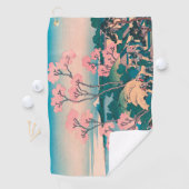 Spring Picnic onder Cherry Tree Flowers Mount Fuji Golfhanddoek (Insitu)