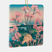 Spring Picnic onder Cherry Tree Flowers Mount Fuji Keramisch Ornament (Rechts)
