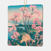 Spring Picnic onder Cherry Tree Flowers Mount Fuji Keramisch Ornament (Links)