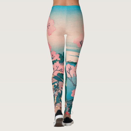 Spring Picnic onder Cherry Tree Flowers Mount Fuji Leggings (Achterkant)