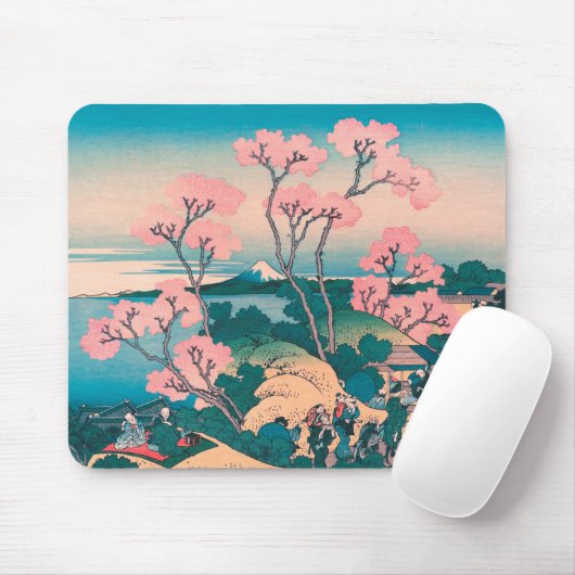 Spring Picnic onder Cherry Tree Flowers Mount Fuji Muismat (Met muis)