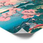 Spring Picnic onder Cherry Tree Flowers Mount Fuji Poster (Hoek)