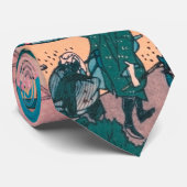 Spring Picnic onder Cherry Tree Flowers Mount Fuji Stropdas (Opgerold)