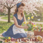 Spring Pin-Up Catch the Vibe: Vinyl Sticker (Voorkant)