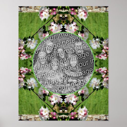 Spring Pink and White Blossoms Voeg je eigen foto  Poster (Voorkant)