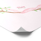Spring Pink Blossom Floral Lijst 1st Birthday Sign Poster (Hoek)