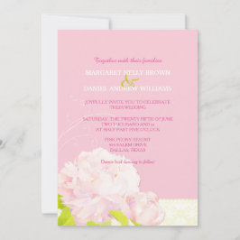 Spring Pink Blush Peony Wedding Kaart