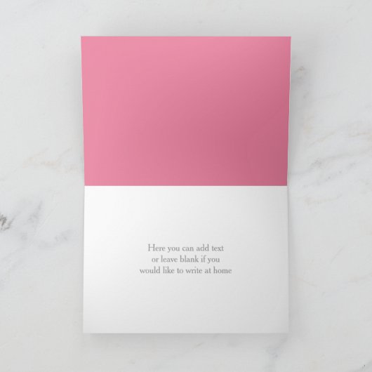 Spring Pink Butterfly Floral Baby shower Bedankkaart (Binnen)