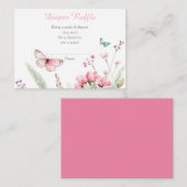 Spring Pink Butterfly Floral Baby shower Informatiekaartje (Voorkant / Achterkant)