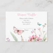 Spring Pink Butterfly Floral Baby shower Informatiekaartje (Voorkant)